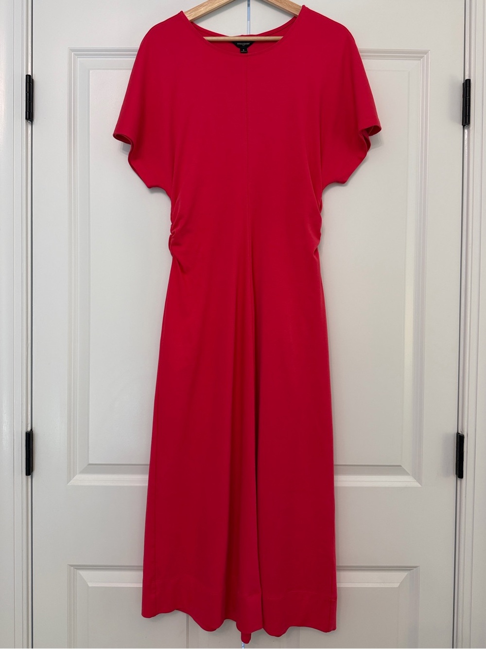 Banana Republic Pink Midi Dress with Side Ruching